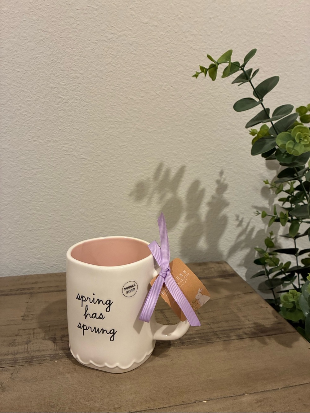 Rae Dunn spring has sprung bunny mug.